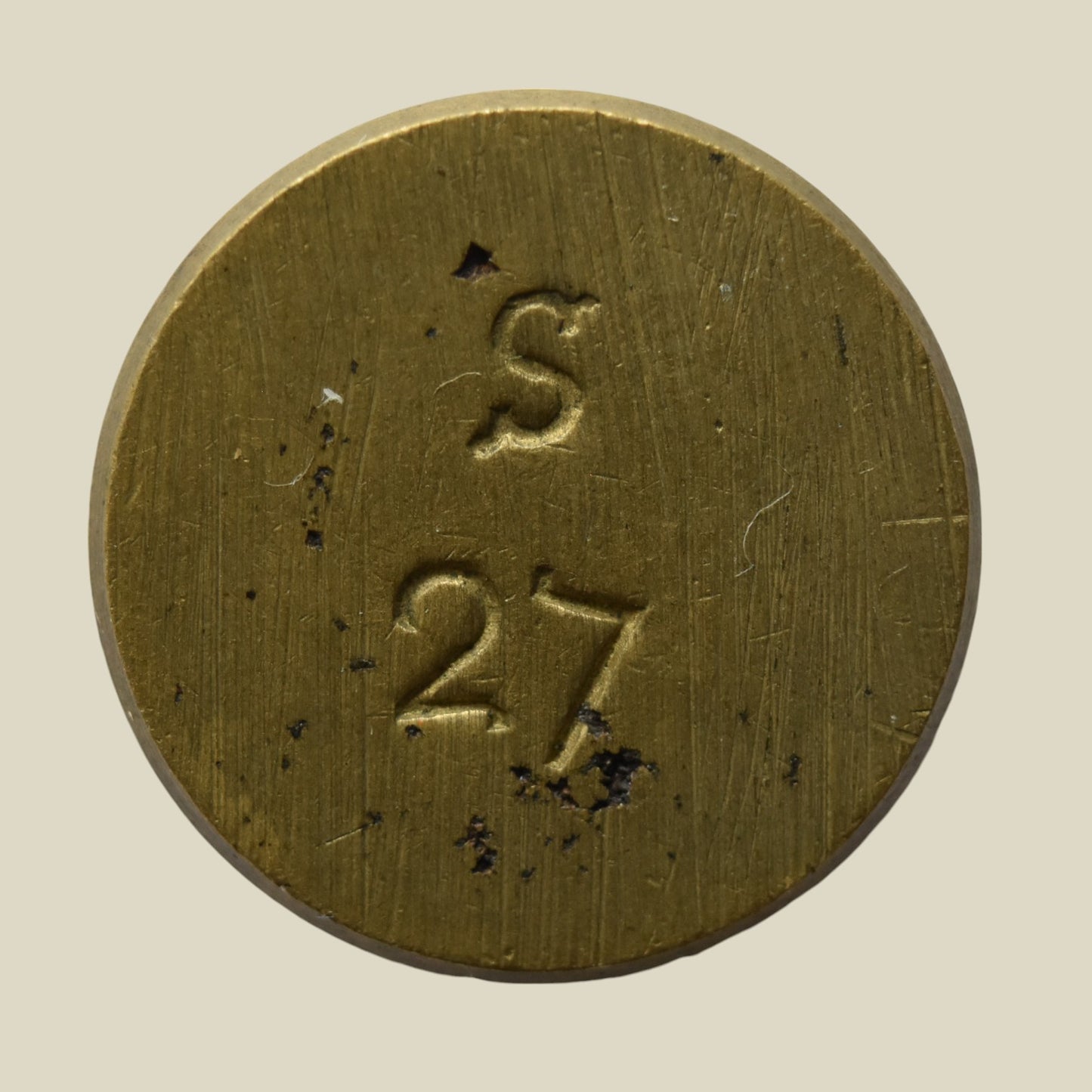 Georgian Portuguese Moidore Brass Coin Weight