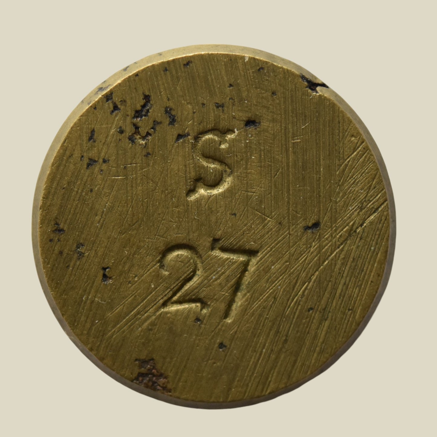 Georgian Portuguese Moidore Brass Coin Weight