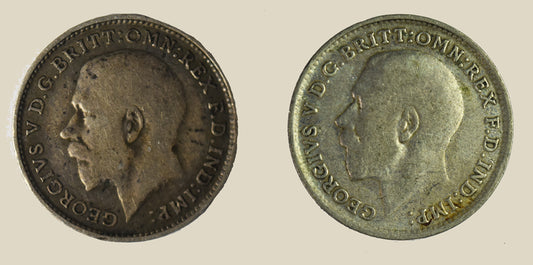 Pair of George V Threepences