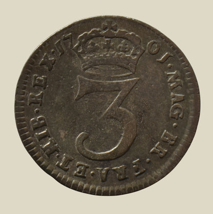 William III 1701 Silver Threepence